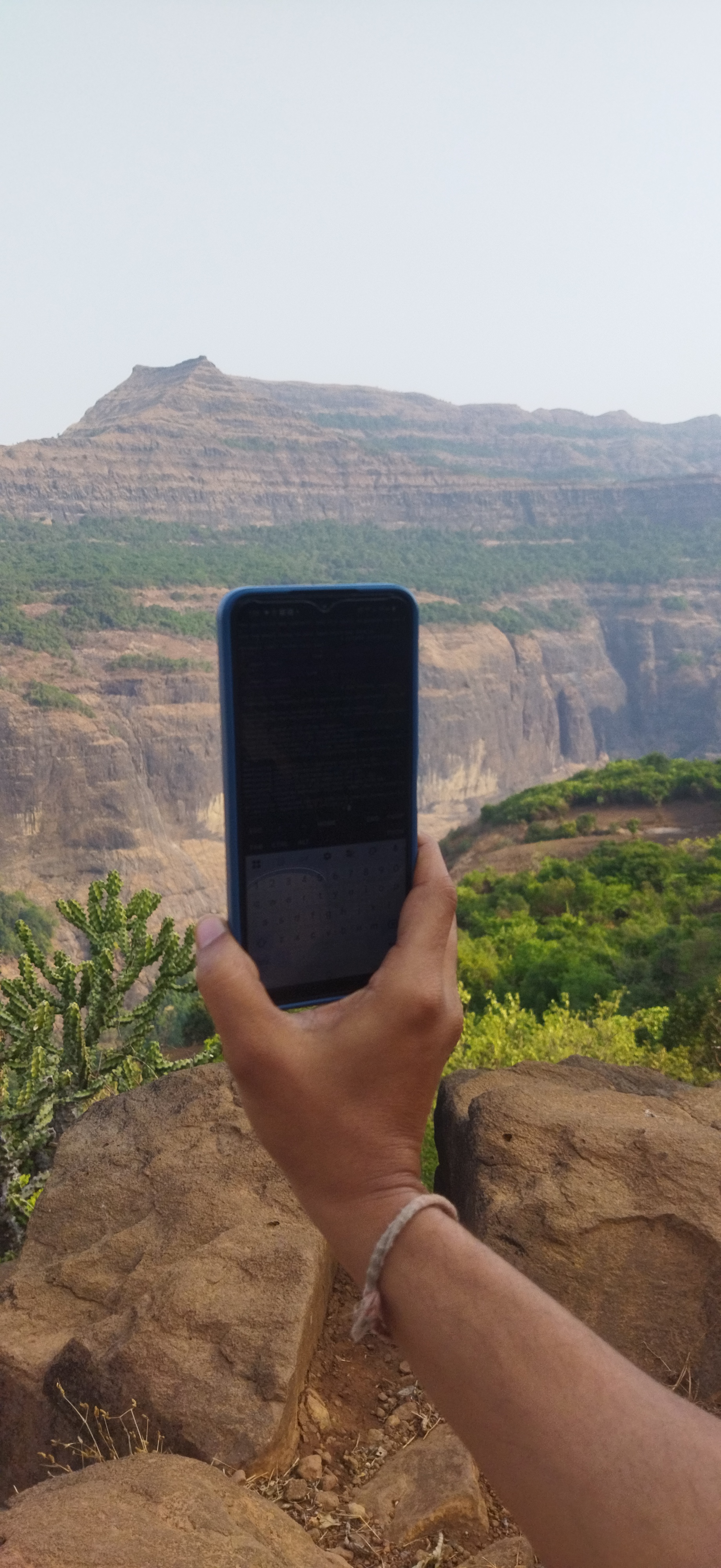 The first journal entry, on a phone screen, at Andharban